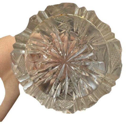 Vintage Clear Cut Glass Cruet With Stopper - Picture 7 of 9